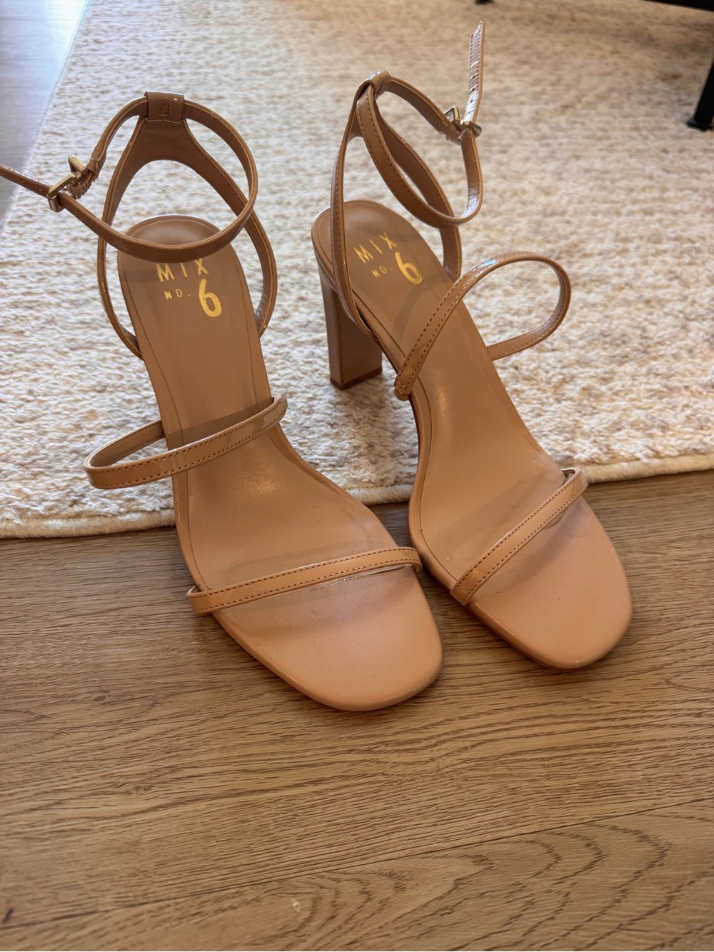 Mix No. 6 Tan Strappy Block Heel Sandals